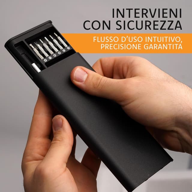 Detalle de Set Cacciaviti di Precisione 24 in 1 con punte magnetiche per riparazioni elettronica e smartphone