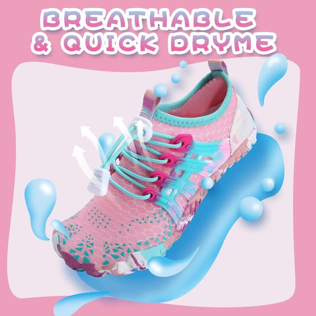 Detalle 2 de WateLves Kinder Barfußschuhe als Wasserschuhe – rutschfeste Aqua- & Strand-Schwimmschuhe mit Schnell-Trocknung