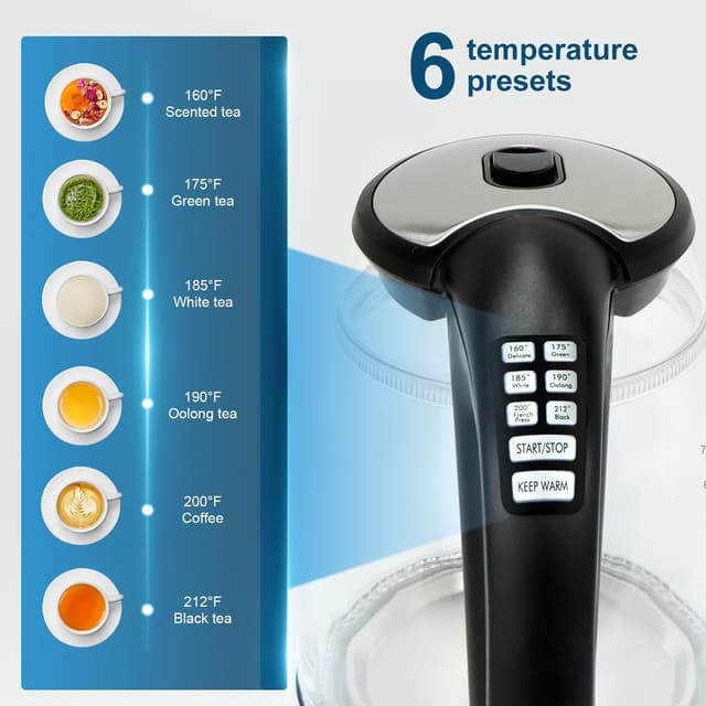 Thumbnail 2 de 1500W Electric Kettle with Temperature Control