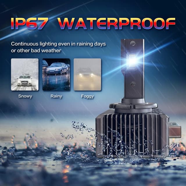 Detalle 2 de Sinoparcel D1S LED Headlight Bulb (6,000K) – HID to LED Replacement, Pack of 2