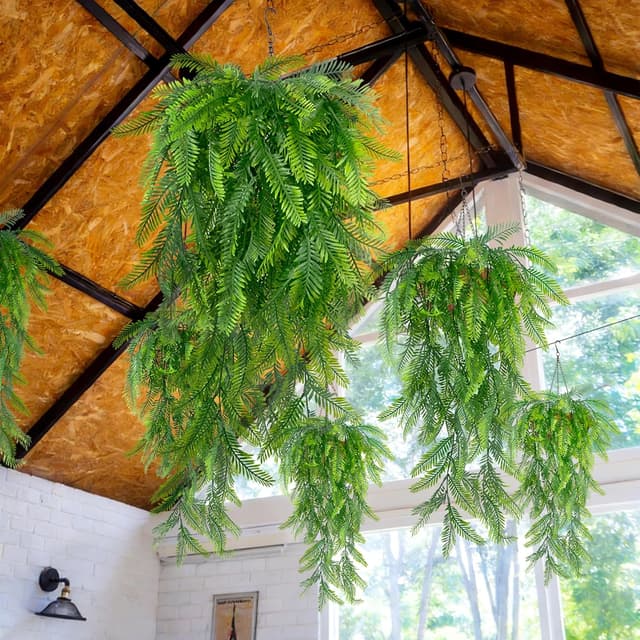 Thumbnail 6 de Plantes artificielles tombantes fougère 8 pièces