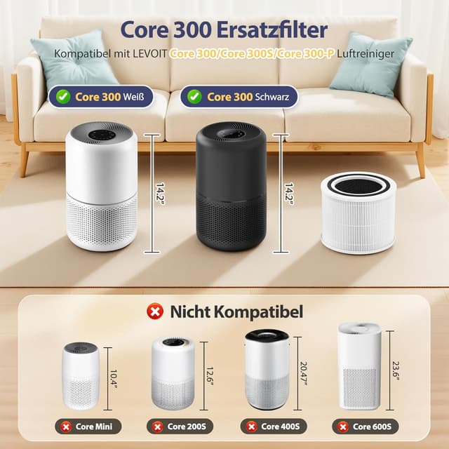 Detalle 2 de LEVOIT Core 300 Ersatzfilter 2 Stück