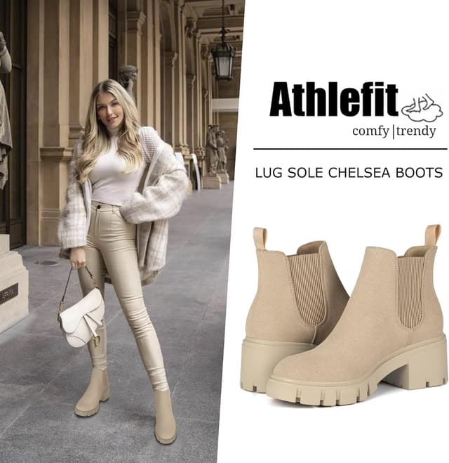 Detalle 2 de Athlefit Women's Chelsea Boots 2.3in chunky heel