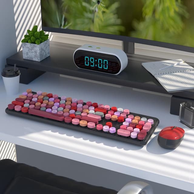 Detalle 2 de UBOTIE Colorful Wireless Keyboard Mouse Combo 2.4GHz 🖱