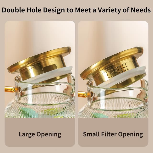 Detalle de Buaic 68 oz Glass Water Pitcher with Lid 🫗