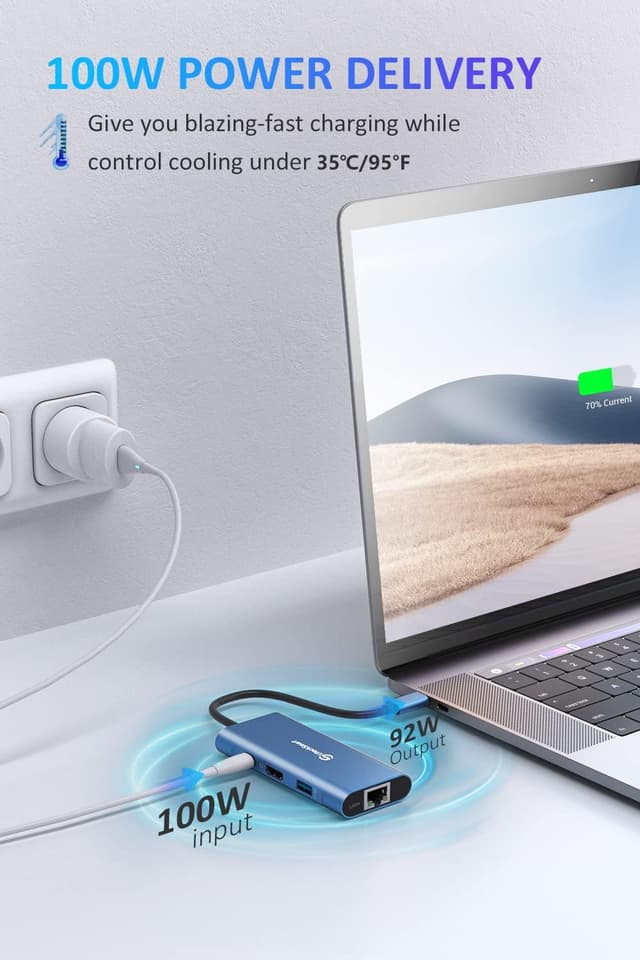Thumbnail 2 de UtechSmart USB C Hub 6 in 1 Blau