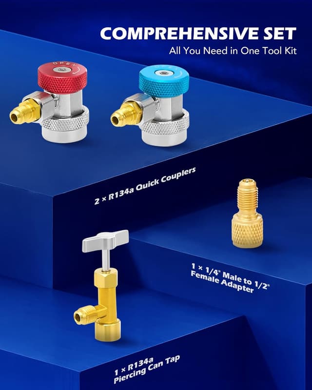 Detalle de Orion Motor Tech 3-Way AC Diagnostic Manifold Gauge Set (R134A, R12, R22, R502) with 5FT Hoses