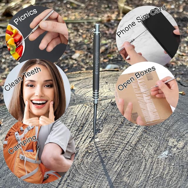 Detalle de aZengear cure-dents en titane, lot de 2