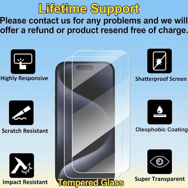 Detalle de 4youquality iPhone 15 Pro screen protector 9H