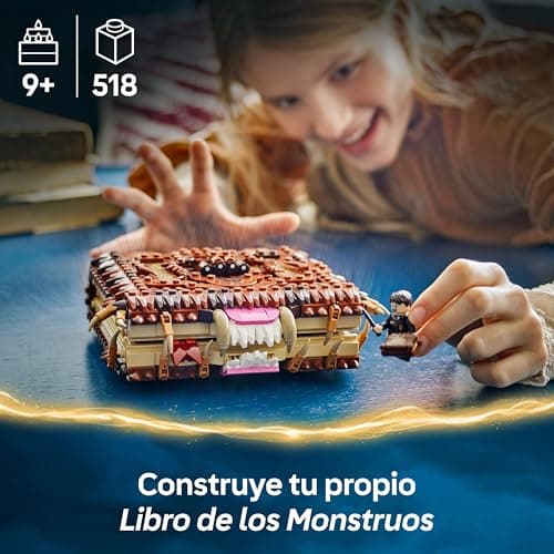 Detalle de LEGO Harry Potter 76449 Monstruoso Libro de los Monstruos Mordedor con carga manual y minifigura de Neville Longbottom