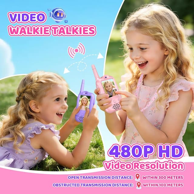 Detalle de Wootoyz video walkie talkies for kids (Pink) – video calling, voice effects and rechargeable play