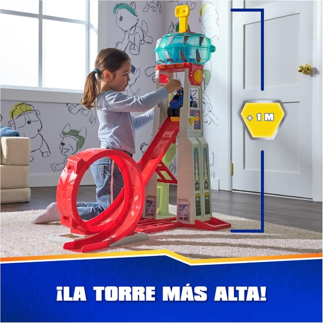 Detalle 2 de Patrulla Canina Super Loop Tower HQ con luces y coche