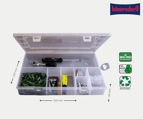 Detalle 2 de Hünersdorff PP-Eco caja de almacenaje: organizador transparente 23,3 x 33,9 x 5,8 cm