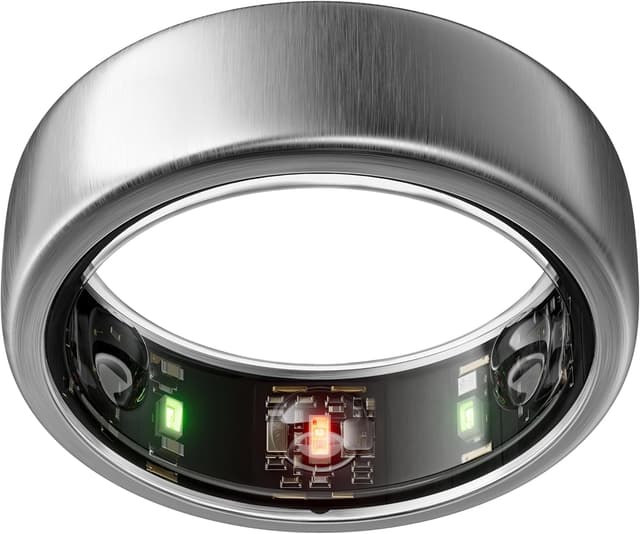 Detalle de OURA Gen3 Horizon Smart-Ring (Größe 13) – Brushed Titanium Smart Ring für Schlaf-, Herzfrequenz- und Fitnesstracking
