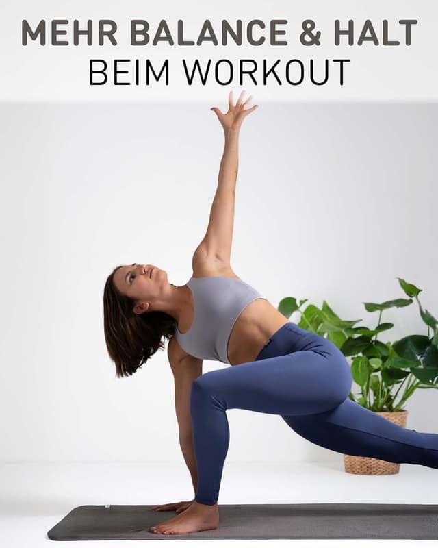 Detalle de Fit-Flip Yoga-Handtuch mit Noppen (rutschfest) – schnelltrocknend aus Mikrofaser, 185 x 63 cm, Anthracite