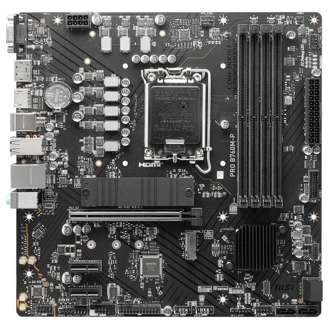 Detalle 2 de MSI PRO B760M-P (LGA 1700) placa base para PC con DDR5 y PCIe 4.0