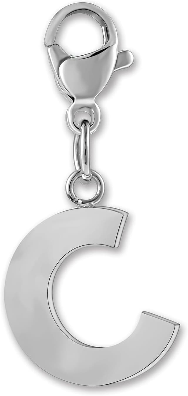 Detalle de GD GOOD.designs Ciondolo a lettera in acciaio inox con chiusura a moschettone per charm e bracciali