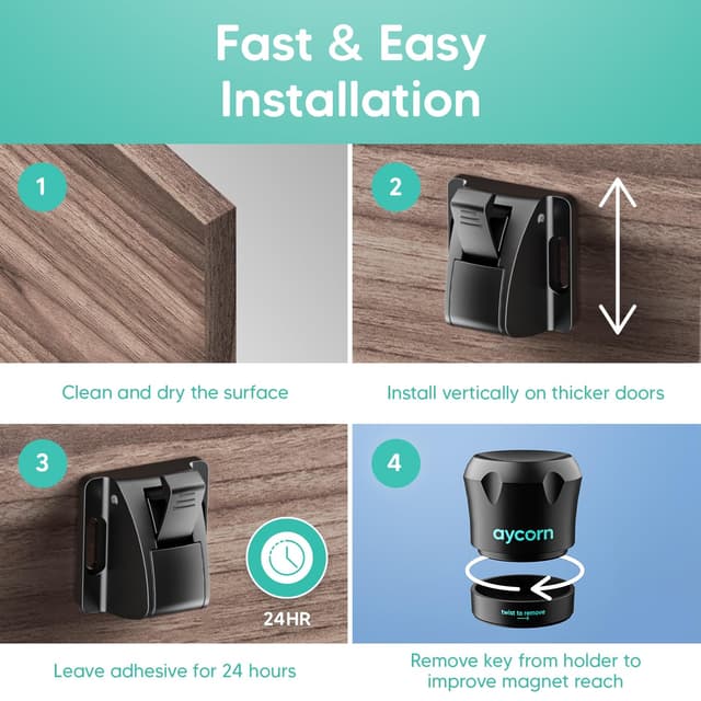 Thumbnail 6 de Aycorn magnetisches Schrankschloss Ersatz – 2x Schlüssel als Kindersicherung für Schrank, Schublade & Tür