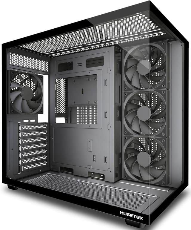 Detalle de MUSETEX Y6 ATX Mid Tower mit 4 Lüftern