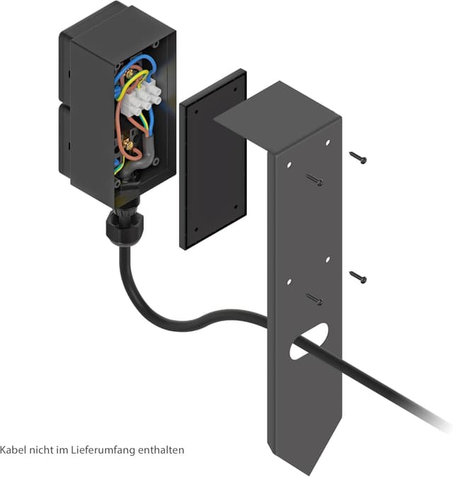 Detalle de ledscom.de 2er Set Garten-Steckdosensäule PIWI mit Erdspieß, IP44, Edelstahl anthrazit, 30 cm