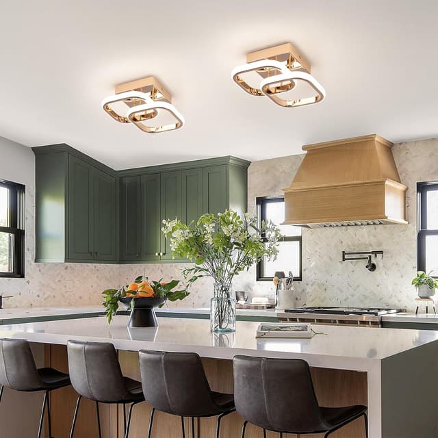 Detalle de EIDISUNY 22W LED Square Ceiling Light (Rose Gold) – 4500K Natural White