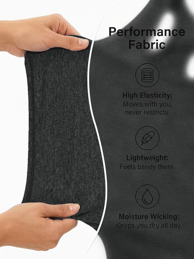 Detalle 2 de Women’s Loose Fit Workout Tops Racerback Tank Tops (Mesh Backless) for Running, Yoga & Gym