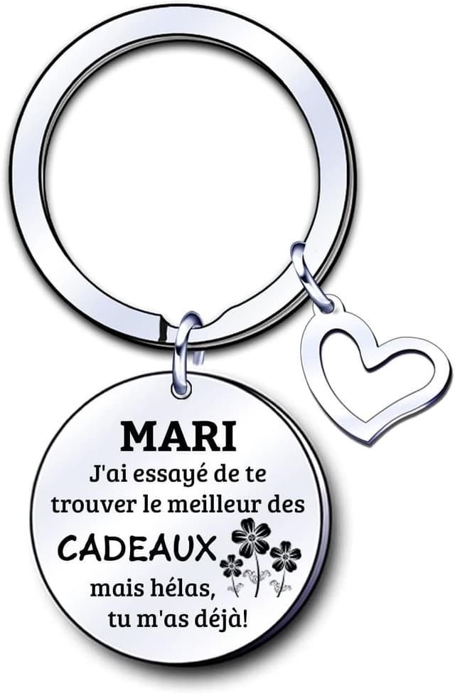 Detalle de ZYMGUO Porte-clés Mari, acier inox 2,5 cm