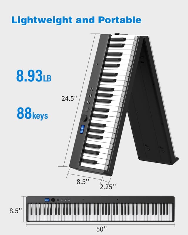 Detalle 2 de OYAYO 88-Tasten-Faltpiano mit Bluetooth MIDI