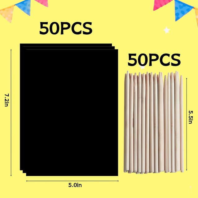 Thumbnail 1 de ZMLM Rainbow Scratch Paper 100PCS