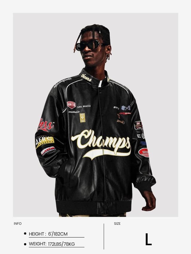 Thumbnail 4 de Aelfric Eden Faux Leather Racing Jacket