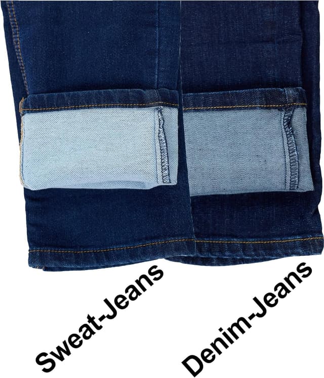 Detalle de JEEL Herren Sweat-Jeans im Regular-Fit Straight-Cut: bequeme Jeansoptik mit Stretch & Sweat-Komfort