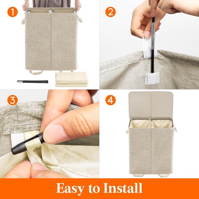 Detalle 1 de Lifewit Double Laundry Hamper 136L ⚙