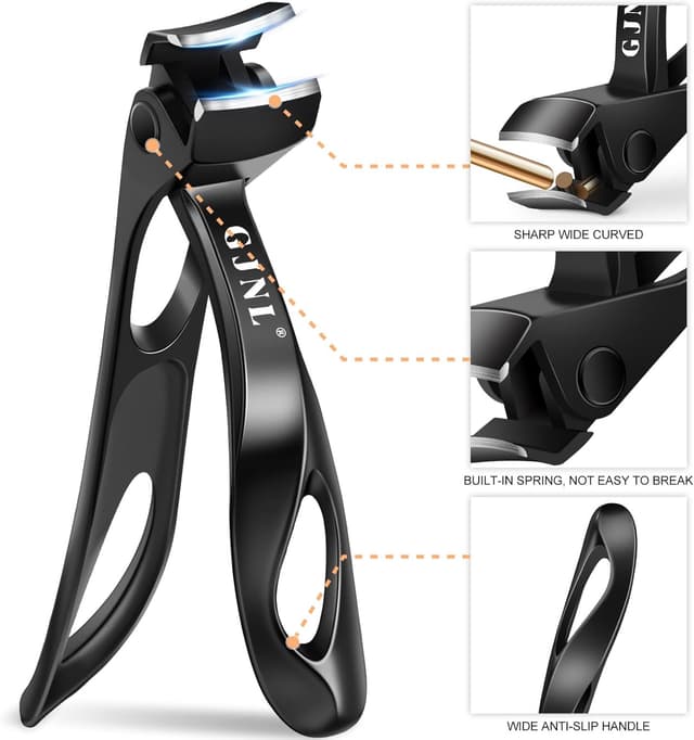 Detalle 1 de Nagelknipser für Männer und Frauen mit Winkelkopf – Nagelknipser für Fußnägel, scharfer Nagelzwicker mit langem Griff