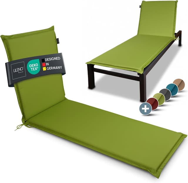 Thumbnail 6 de LILENO HOME Sonnenliege Auflage MIA als 2er-Set (Apfelgrün) – Polster für Rollliege