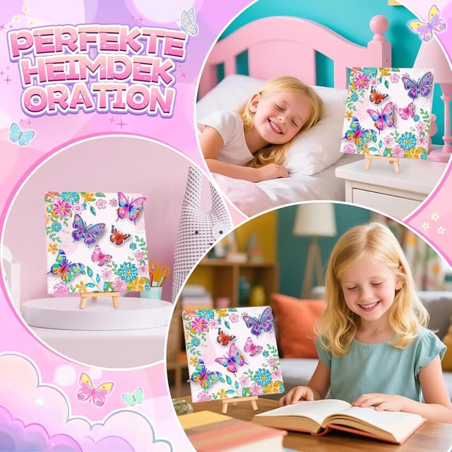 Thumbnail 4 de Diamond Painting Kinder Schmetterling 5D