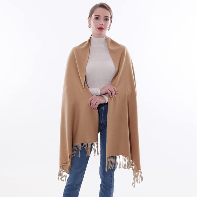 Detalle de SWAT PANY Ladies Pashmina Scarf Shawl & Wrap for Women – 200cm winter wedding scarf with fringes