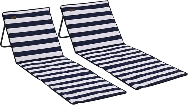 Detalle de Outsunny Lot de 2 Tapis de Plage 142x51x40 cm