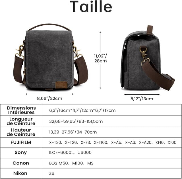 Detalle de S-ZONE sac pour appareil photo petit réflex numérique (nailon hydrofuge) avec séparateur amovible