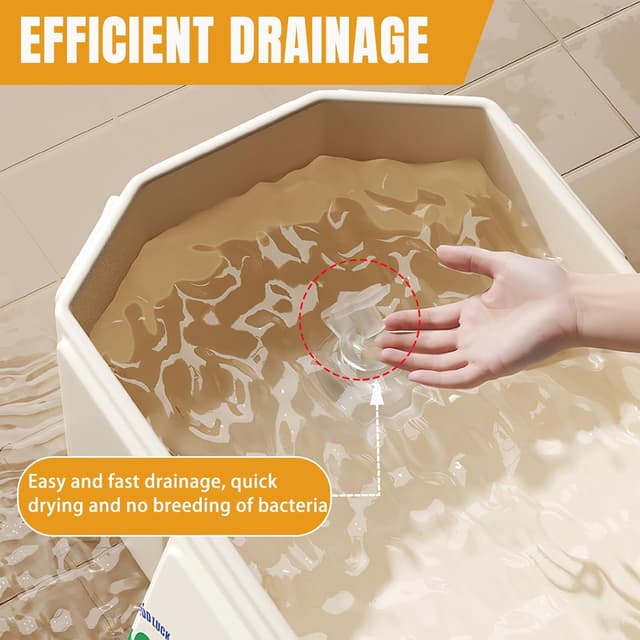 Detalle 2 de Faltbare Badewanne für Kinder (0–8 Jahre) mit Ablassschraube – tragbares Kleinkindbad, Beige