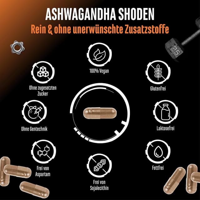 Detalle 2 de Ashwagandha Shoden® mit 35% Withanolide-Glykosiden – 300 mg Extrakt, 60 vegane Kapseln