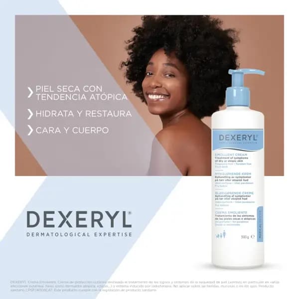 Detalle 2 de Dexeryl Crema 2x500 ml: crema protectora para piel seca y xerosis