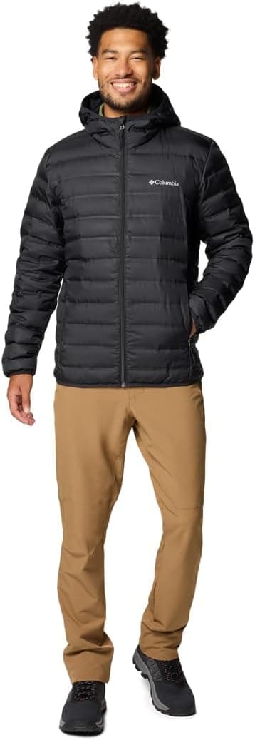 Detalle de Columbia Herren Lake 22 Down Hooded Jacket (Daunenjacke mit Kapuze) – Schwarz, Größe L