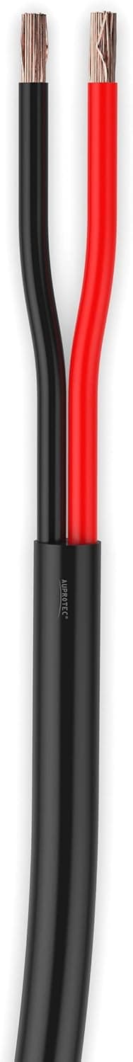Detalle 2 de AUPROTEC KFZ Kabel 2x0,75 mm², 20 m rund FLRYY I, farbcodiert schwarz/rot (2-polig)