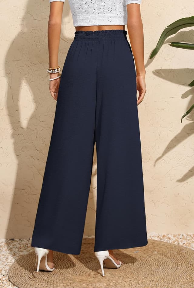 Detalle 2 de BEIGAI Palazzo Hose mit hoher Taille