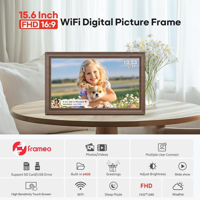 Thumbnail 5 de Frameo 15.6‑inch WiFi Digital Photo Frame 64GB