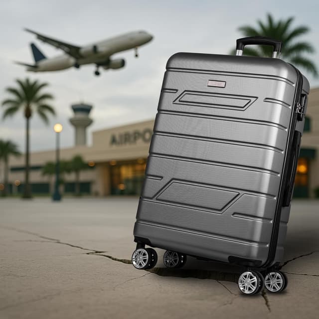 Detalle de NOWI Hartschalenkoffer XL (100 l) – bronze mit Zahlenschloss, 360° Drehrollen & Teleskopgestänge