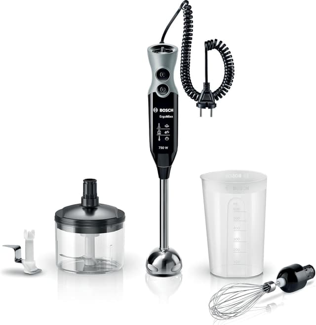 Detalle de Bosch Ergomixx - Batidora de mano 750 W con QuattroBlade ⚡