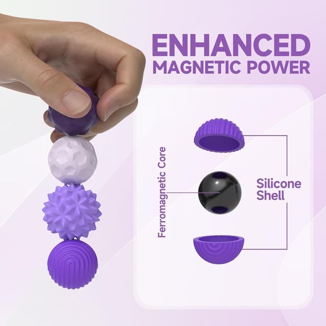 Detalle 2 de Magnetische Fidget Balls 8er Set – Stressball