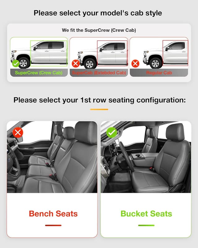 Thumbnail 2 de 3W Custom Fit Floor Mats for Ford F250 2017-2026