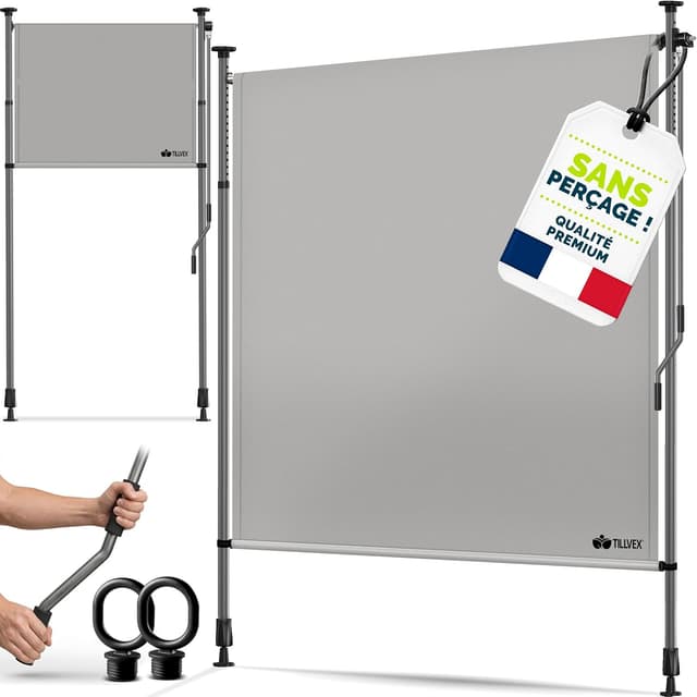 Thumbnail 6 de Store vertical tillvex 120 x 310 cm noir avec manivelle, sans perçage